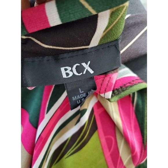 BCX Women's Multicolor Polyester Scoop Neck Sleeveless Knee Length Dress Size L - Picture 8 of 11